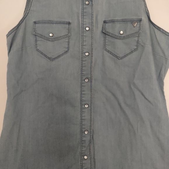 Guess Denim Sleeveless Top Size M - Picture 6 of 9